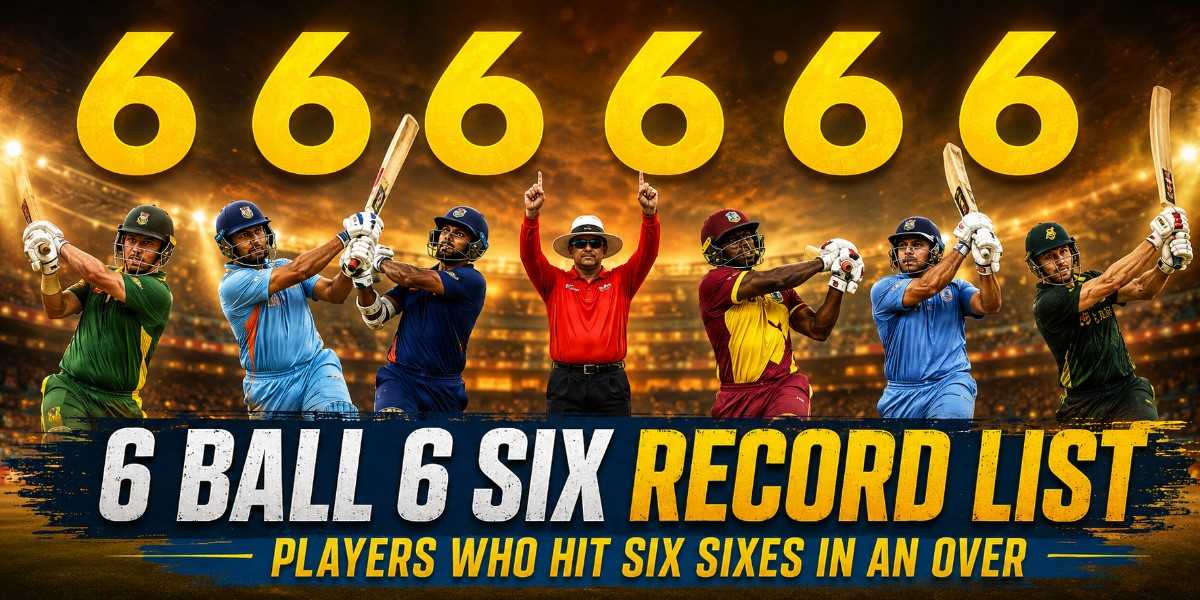 6 Ball 6 Six Record List with six sixes in an over