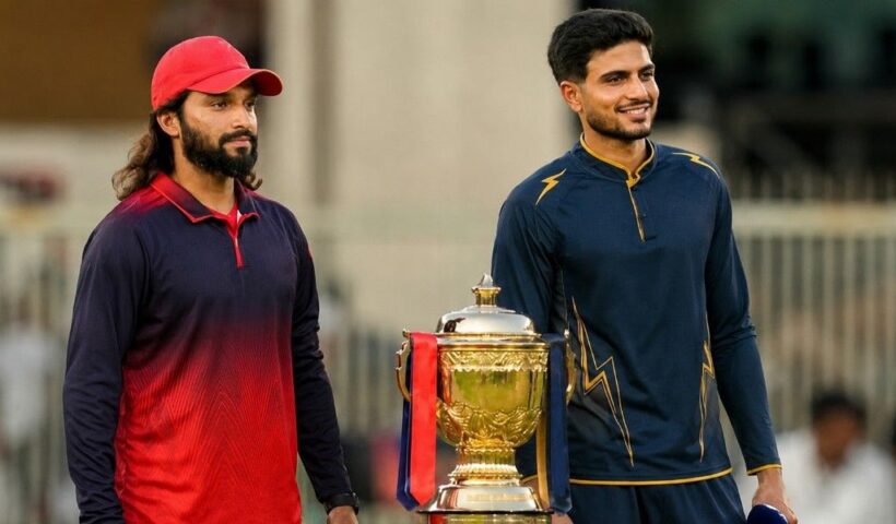 2026 IPL Winner trophy moment with two cricket captains
